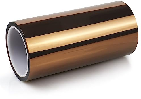 BOMEI PACK Nastro in polyimide resistente al calore, 200 mm x 33 m, nastro termico, per stampa a sublimazione, trasferimento termico e isolamento per saldature fino a 260 °C