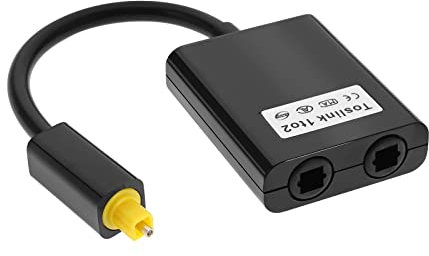 VGOL Répartiteur Audio Optique 1 en 2 Adaptateur de Câble Toslink Convertisseur pour Lecteurs CD Lecteurs DVD Amplificateur Barre de Son Autres Sources Audio Numériques