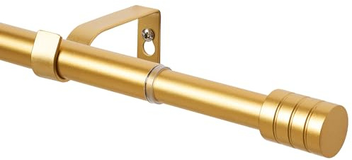 WL.Rocaille Asta per tenda dorata con cilindro graduato Traccia per tende regolabile da 30 a 80 pollici Estensibile in metallo retrattile da 76 cm a 200 cm, per soggiorno, cucina, camera da letto e