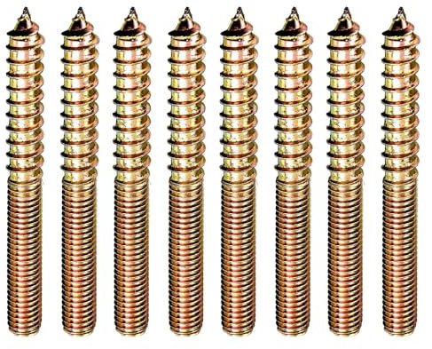 M4 x 30mm Hanger Bolts Wood to Metal Screw Dowels Double Headed Screws Headless Screws Fastener for Woodworking Furniture Connecting (10 Pack)