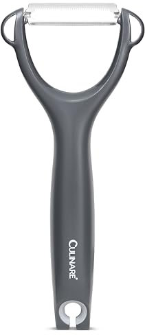 Culinare Éplucheur de Sécurité Dentelé, Gris, Plastique/acier Inoxydable, En Forme de Y Pour un Contrôle et un Confort Maximum, éplucheur Manuel Pour Tomates/Kiwis