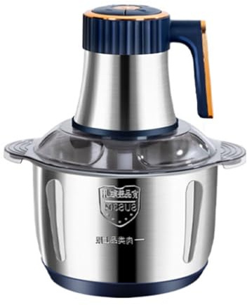Köttkvarn i rostfritt stål – helautomatisk elektrisk mathackare, 5 L stor kapacitet med behållare, multifunktionell köksapparat