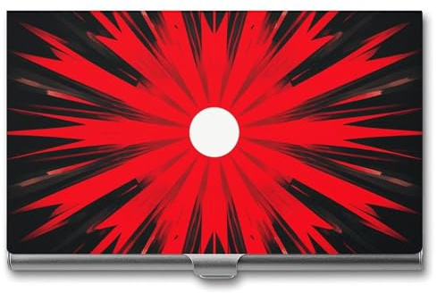 KLJHNVBM Explosion Burst Red Black Business Card Holder, Slim Lightweight Business Card Case, Portable Metal Credit ID Case for Men & Women