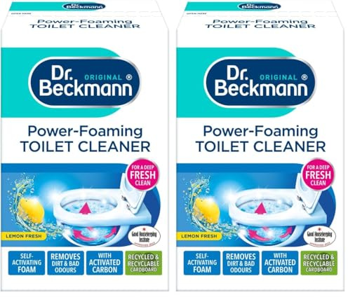 Dr. Beckmann Power-Foaming Toilet Cleaner | For Deep Fresh Cleaning | Activated Carbon | Lemon Fersh | Remove Dirt and Bad Odour | 3 x 100gm Sachets (Pack of 2)