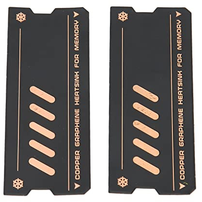 ZASCHMOY Minneskylning Kylfläns - Grafen Snabbledning Koppar Kylfläns för DDR4 och DDR5 Bärbar Datorminne - 2 Delar (2 st)