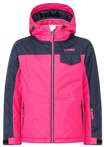 icefeld Kinder Winterjacke/Skijacke mit Kapuze, pink in Größe 146