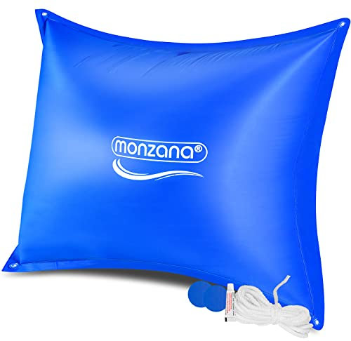 Monzana® Poolkissen Winter XXL 240x200cm Chlorbeständig Seil PVC Verstärktes Material bis -20°C Doppelnaht Sicherheitsventil 4 Ösen Luftkissen Pool Abdeckung