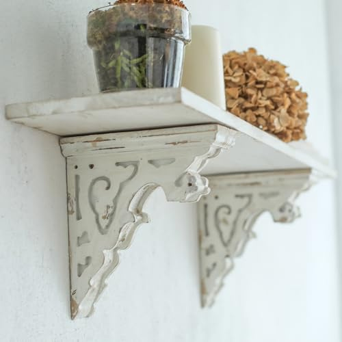 All Chic Shabby Chic Wall Shelves Wooden Corbels for Shelves Decorative Shelf Brackets Wooden Vintage Shelf White Wood Wall Bracket