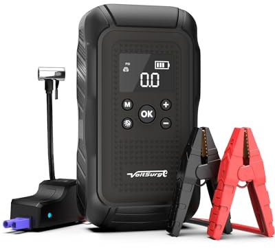 VoltSurge Arrancador de Coches Portátil, con Compresor de Aire de 150 PSI y Pantalla Grande, 5000A Arrancador de Coches (para Motores de Automóviles de 9.0L o Motores Diesel de 8.0L)