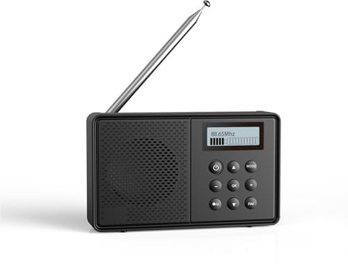 Arafuna DAB Radio with 40 Presets Stations, DAB Radio With Bluetooth, Rechargeable, FM Radio With Dual Alarms, Sleep Timer