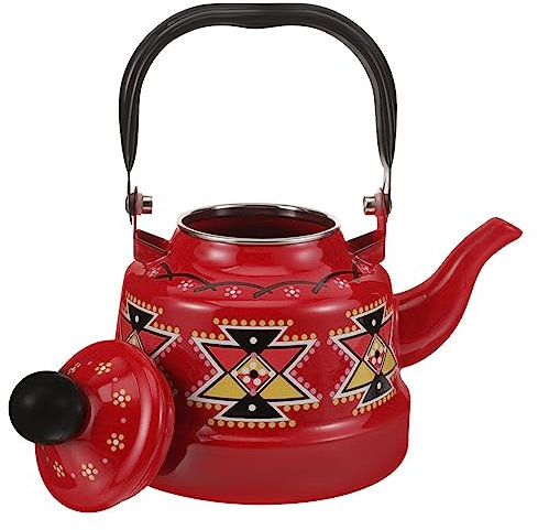 IMIKEYA Kettle Da Campeggio Smalto Per Caffè e Tè Design Vintage Per Uso Domestico e Outdoor Per Cucine Induzione Per Amanti Del Caffè e Del Tè