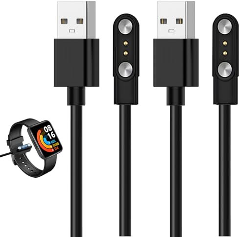 EuAcesry Ladegerät für Smartwatch, USB-Kabel für Smartwatch, 2-polig, 2,8 mm, Ersatzadapter, Universal-Ladegerät, kompatibel mit Kontaktabstand von 2,5 – 3 mm, 60 cm (Paramagnetic & Diamagnetic)
