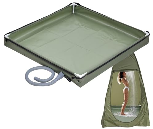 De Douche Pliable pour Camping | Cabine De Douche Temporaire Portable avec Évacuation - Receveur de Lavage pour Tente, Auvent, Animaux de Compagnie et Camping-Car