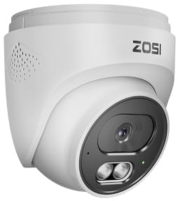 ZOSI C220 4K UHD 8MP Add-On PoE IP Camera Outdoor Indoor, Surveillance Security Camera for Home, AI Person/Face/Vehicle Detection, One-Way Audio, 100ft IR Night Vision, Only Work with ZOSI PoE NVR