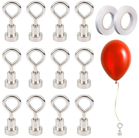 12 Balloon Weights and Ribbon Set, Helium Balloon Weights with 2 Rolls of 10m White Ribbon, Weights for Balloons, Ideal for Birthday Parties, Weddings, and Outdoor Decorations
