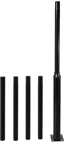 XIAYUHE Lampada da palo da strada, 6 m, portata 100 kg, asta divisa, adatta per strade all'aperto, lampade da giardino, cortile, nero