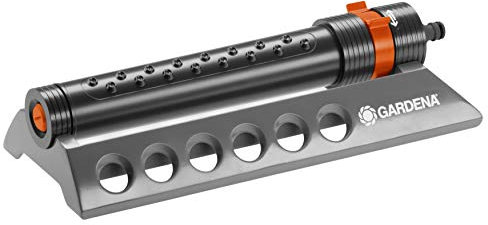 Gardena Viereckregner Comfort Aquazoom 250/1: Rasensprenger zur Bewässerung rechteckiger Flächen von 105 - 250 m², Reichweite 7-17 m, Sprengweite max. 15 m, Schmutzsieb entnehmbar (1021-20)