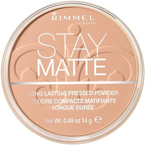 Rimmel London Cipria Compatta Stay Matte - Polvere Opacizzante a Lunga Tenuta per Pelli Grasse e Miste - Mohair - 14 g