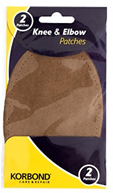 KORBOND 2 Pack Brown Knee, Elbow & Repair Patches, 0.3 x 10.2 x 18 cm – Iron or Sew On – Cover Rips, Holes, and Tears or Reinforce Worn Material – Machine Washable