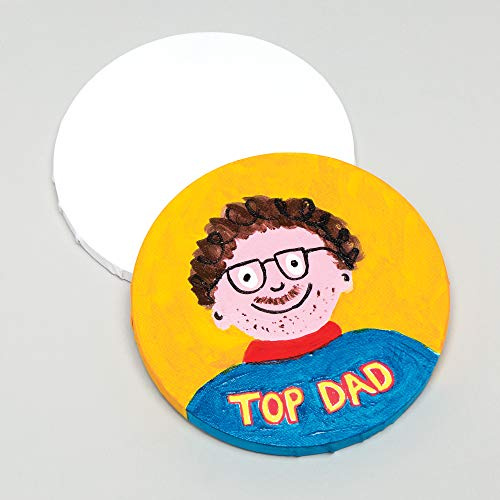 Baker Ross Circular Fabric Canvas, Primed And Stretched Canvas Perfect For Painting, Artist Work And Arts And Crafts (Pack Of 2) , Assorted , AR535