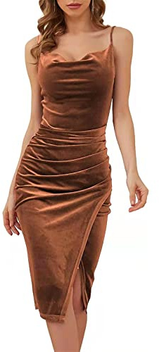 Yytcsjz Damen-Strapsrock, Elegant, Party, Abendkleider für Damen, sexy, klassisch, formelle Abendkleider, für Party, Dating, Club Wear, Abend (Color : Orange Red Color, Size : S)