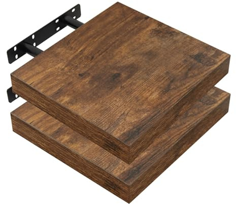 WOLTU 2X Wandregal Wandboard Bücherregal Regale für Deko Wandablagen aus MDF Holz, 2er Set Hängeregal Vintagebraun, 25x22,9x3,8cm RG9365hov-2