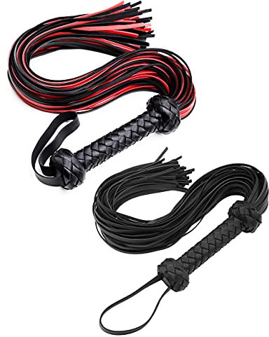 Whips Pferde-Set, 76,2 cm, Leder, Pferde, schwarzes Kostümzubehör – rotes Pferd