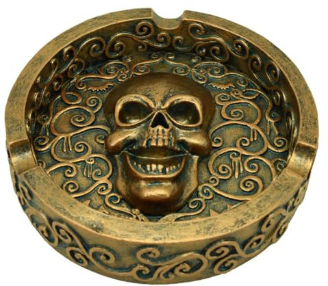 Puckator Askfat - Skalle - Metallisk effekt - Borstat Guld