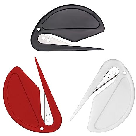 Jagowa 3 pezzi apriscatole cassaforte mini portatile universale in plastica per disimballare scatola coltello taglio carta (rosso, verde, nero)