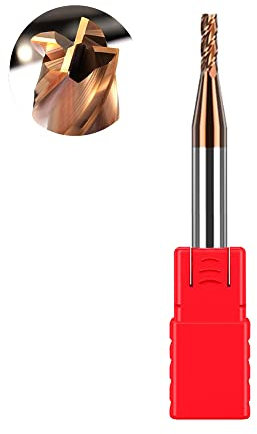 ASNOMY Fresa de extremo VHM de 2 mm de metal duro, revestimiento AlTiN 55 HRC 4 de corte, taladro, fresado, acabado, inmersión, CNC, carburo de tungsteno