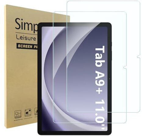 Simpeak 2-Stück Schutzglas Kompatibel für Samsung Galaxy Tab A9 Plus 11, 9H Hartglas Temperat Glas Screen Protektor Schutzfolie, Displayschutz [Kratzfest] [Bläschenfrei]