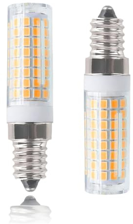 E14 LED Bulb dimmable 7W E14 European Base Bulb Equivalent 75W Incandescent Bulb, 110V T3/T4 E14 Light Bulbs for Cooker Hood Bulb Turkish lamp Bulb, E14 Socket Light Bulb Warm White 3000K (2 Pack)
