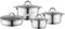 FLORINA Set de Casseroles LOGAN I Ensemble de 8 Pièces avec Poêle en Acier Inoxydable de Haute Qualité I Résistant au Lave-Vaisselle I Échelle de Mesure Pratique I Adapté à Tous Types de Foyers