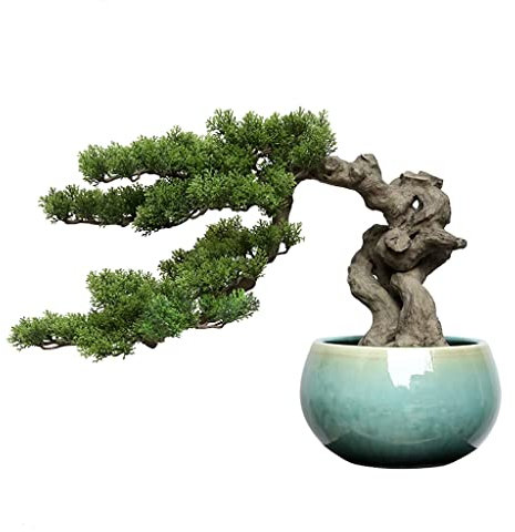 Bonsai för skrivbord Simulering Bonsai Thuja Pine Tree Välkomnande Pine Bonsai Grön växt Hemmakontor Skrivbord Trädgård Dekoration Ornament Små konstgjorda Bonsai