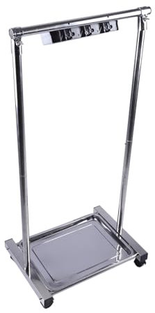 Topyond Organizzatore Porta Scopa e Scopa, Carrello per la Pulizia in Acciaio Inossidabile, Scaffale Mobile da Pavimento, Organizzatore Porta Scopa e Scopa per Casa, Garage,