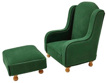 Sharplace Miniatur-Puppenhausmöbel-Set, Mikro-Landschaftsdekor, Mini-Sofa, Sessel, Hocker, Vintage-Wohnzimmermöbel-Modelle 1/12, GrÜn