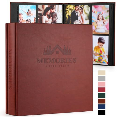 DazSpirit Album Photo 10x15 600 Photos, Grande Capacité Couverture en Similicuir avec Motif en Relief Raffiné, Livre Photo à Pochettes pour Mariage Bébé Famille, Album Souvenir - Classement Facile