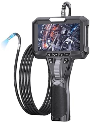 Ancel AN302 Endoscope Two-Way Articulating Borescope with 7 LED Lights Dual Camera HD Endoscope Car Inspection Tools