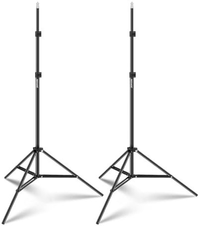 Neewer Soporte Tripode de Luz para Fotografía en Estudio, Vídeo, Retrato y Fotografía de Iluminación, Reflectores, Softboxes, Parasoles y Fondos, 210 cm, 2 Piezas