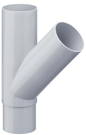 INEFA Abzweiger Fallrohr 45 Grad, PVC DN75/50 Grau Rohrabzweiger Dachrinnenzubehör, einfache Montage, Made in Germany