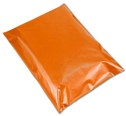 realpackâ ® 100 x Orange Kunststoff Poly Versandtaschen Briefumschläge Größe 25,4 x 35,6 cm 250 mm x 350 mm + (40 mm Lip) DVD Post Porto Kostenloser Schnell Versand
