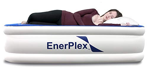 EnerPlex Premium 2019 Dual Pump Luxury Queen Size Air Mattress Airbed with Built in Pump Raised Double High Queen Blow Up Bed for Home Camping Travel