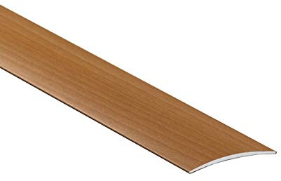 60mm Wide Self-Adhesive Aluminium Wood Effect Transition Strip Carpet Cover Door Floor Threshold TMW Profiles (Beech)