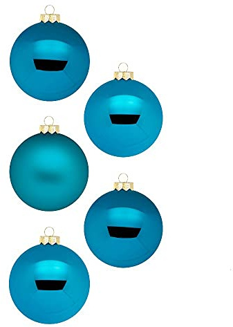 Inge Glas Weihnachtskugeln | Schöne Christbaumkugeln aus Glas | 20 Kugeln in Karton-Box | Christbaumschmuck Weihnachtsbaumschmuck Weihnachtsbaumkugeln (Deep Blue | blau Glanz/matt)