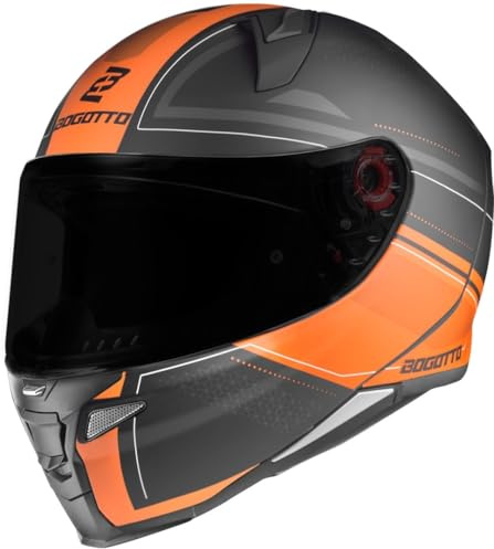 Bogotto FF110 Cinder Helm, schwarz matt/orange, M