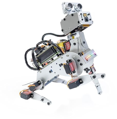 SUNFOUNDER PiDog AI Robot Dog Kit for Raspberry Pi 5/4/3B+/Zero 2W, Openclaw LLMs ChatGPT/Gemini/Grok, Voice&Video Recognition, Python, App, Gyroscope, Camera (RPI NOT Included)