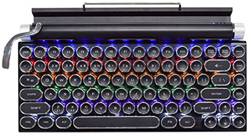 MLYYYDSS Typisierbar Vollmetallkörper Schreibmaschine - Flexible Tasten Klare Handschrift - Literarische Retro-Sammlung Geschenk,Black