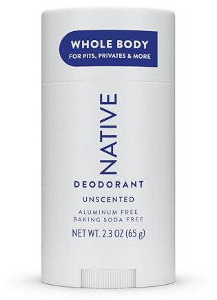 Native Whole Body Deodorant Stick Contains Naturally Derived Ingredients, Deodorant for Men and Women | 72 Hour Odor Protection, Aluminum Free with Coconut Oil and Shea Butter | Unscented