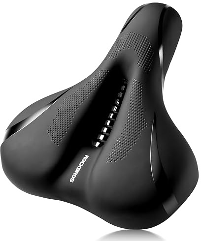 ROCKBROS Sella da Bicicletta Comoda, Sella Bici Ammortizzata, Sedile in Spugna ad Alta Densità, Sella Ampia Impermeabile, Adatto per MTB, Bici da Corsa, Bici da Città, Uomo Donna