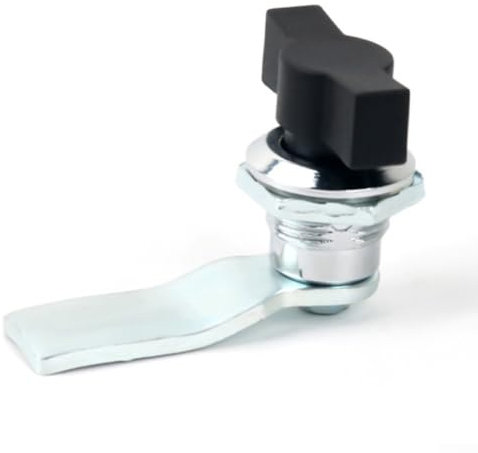 Cerradura tubular de rosca, aleación de aluminio, cilindro de leva de seguridad para cajón, cerradura sin llave para puerta, buzón, armario, buzón (brillante + negro)